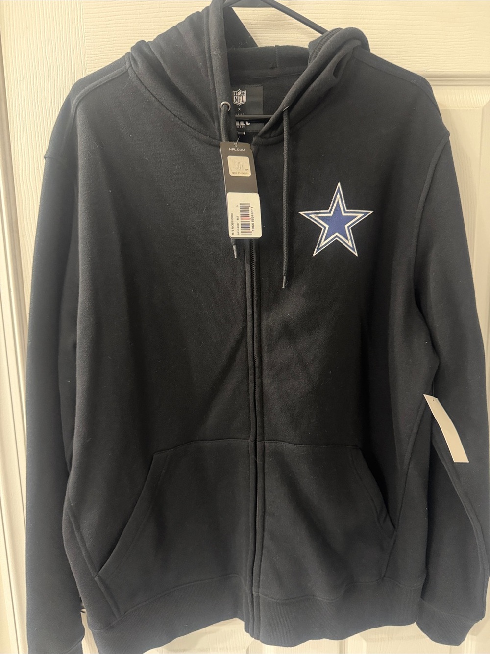 Men's Black Full-Zip Hoodie with Star Crest - NFL